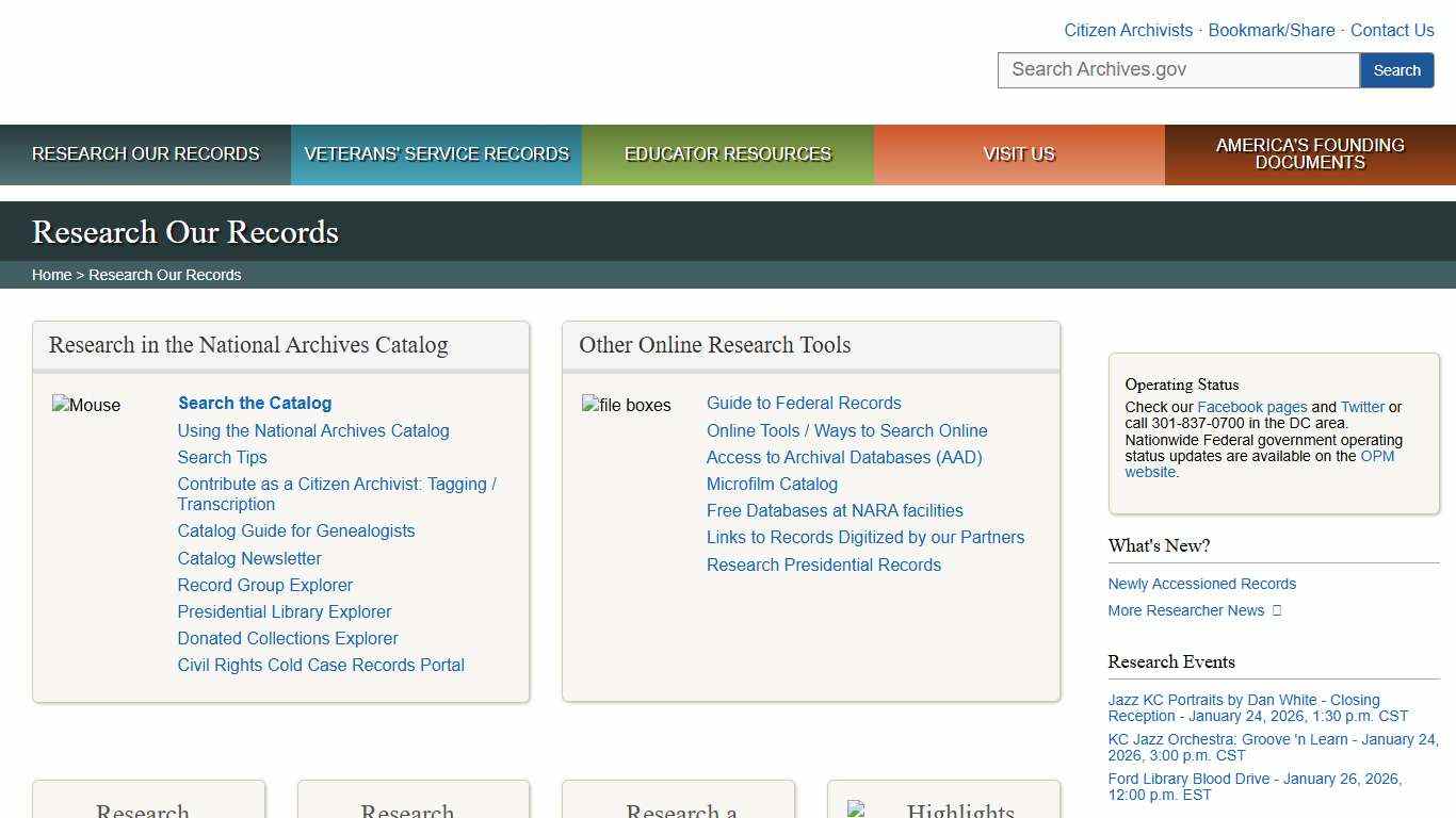 Research Our Records National Archives